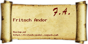 Fritsch Andor névjegykártya